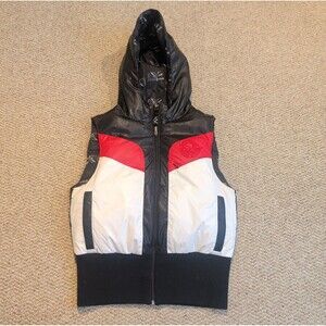 Triple Fat Goose Puffer Vest Youth XL Black Red White Down Hooded Outdoor